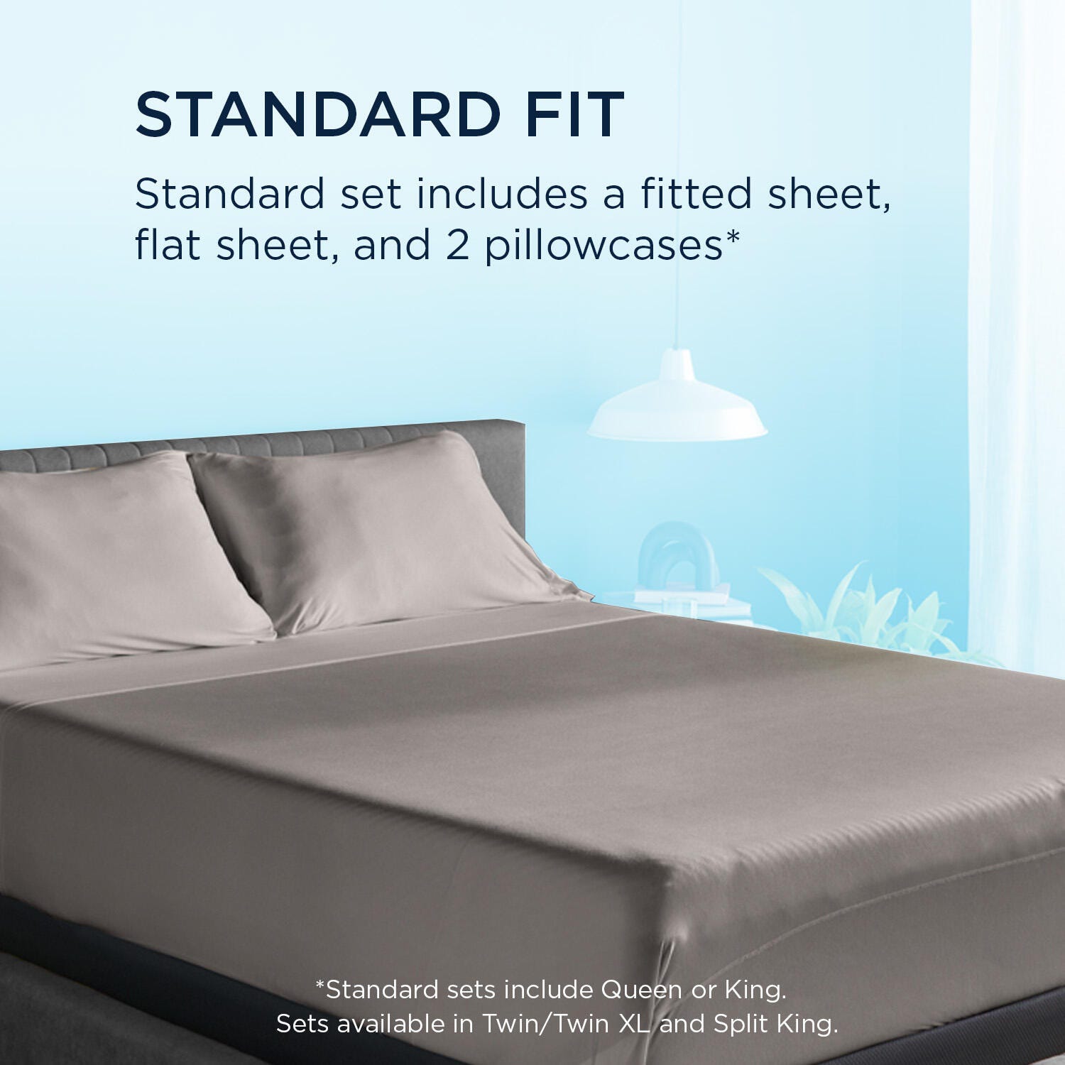 TEMPUR-breeze&deg; Cooling Sheet Set- California King, Graphite, large