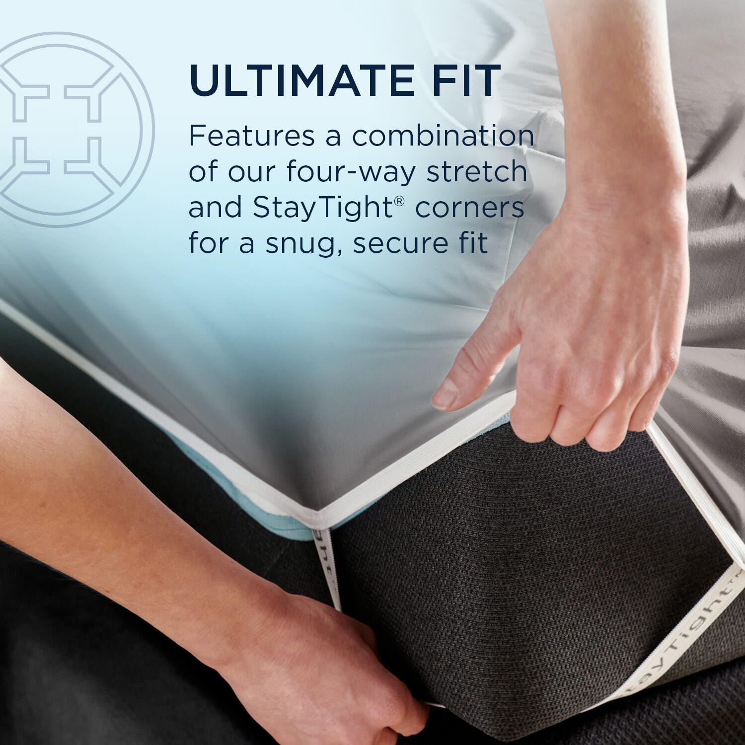 TEMPUR-breeze° Cooling Sheet Set- Split King, Graphite, large