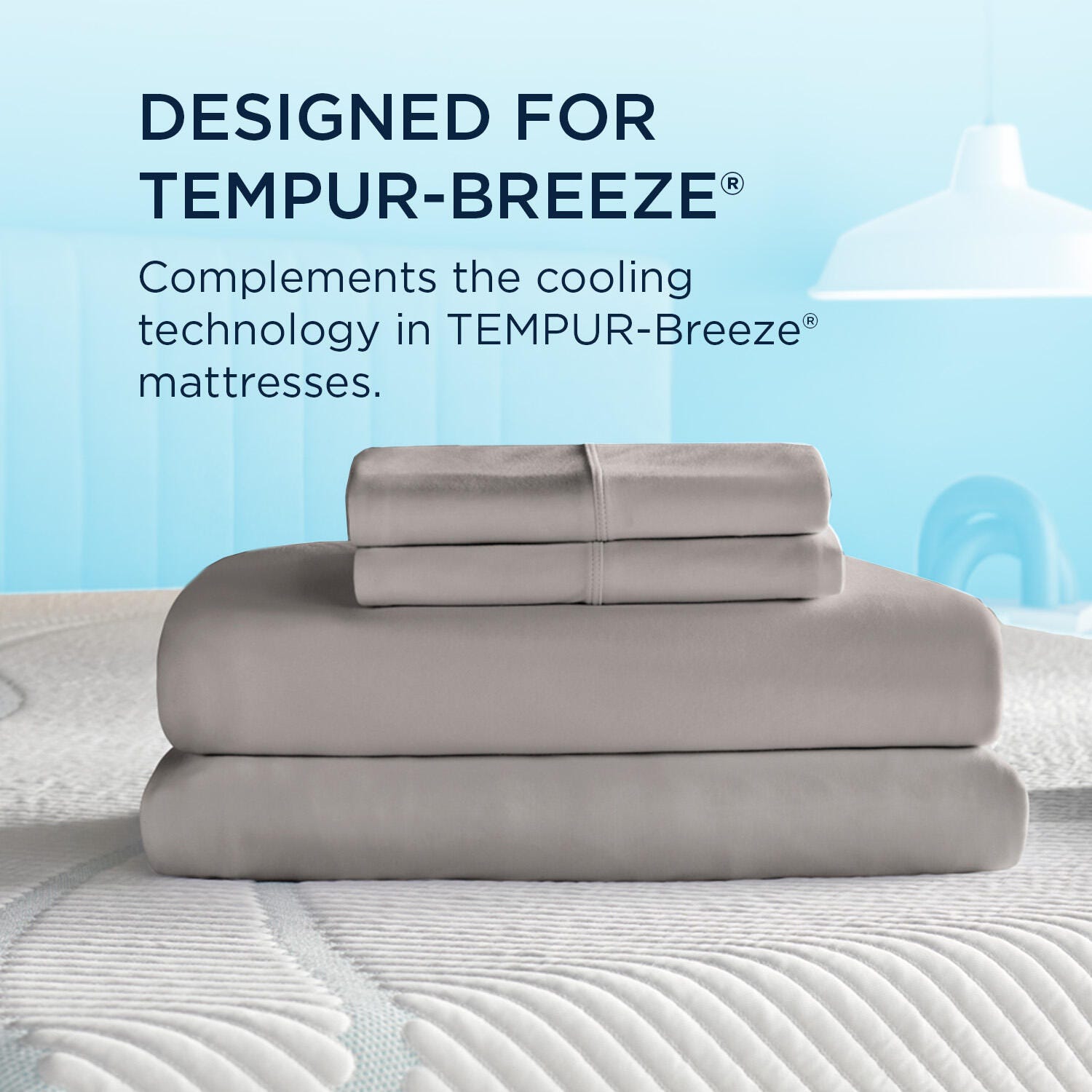TEMPUR-breeze° Cooling Sheet Set- King, Graphite, large