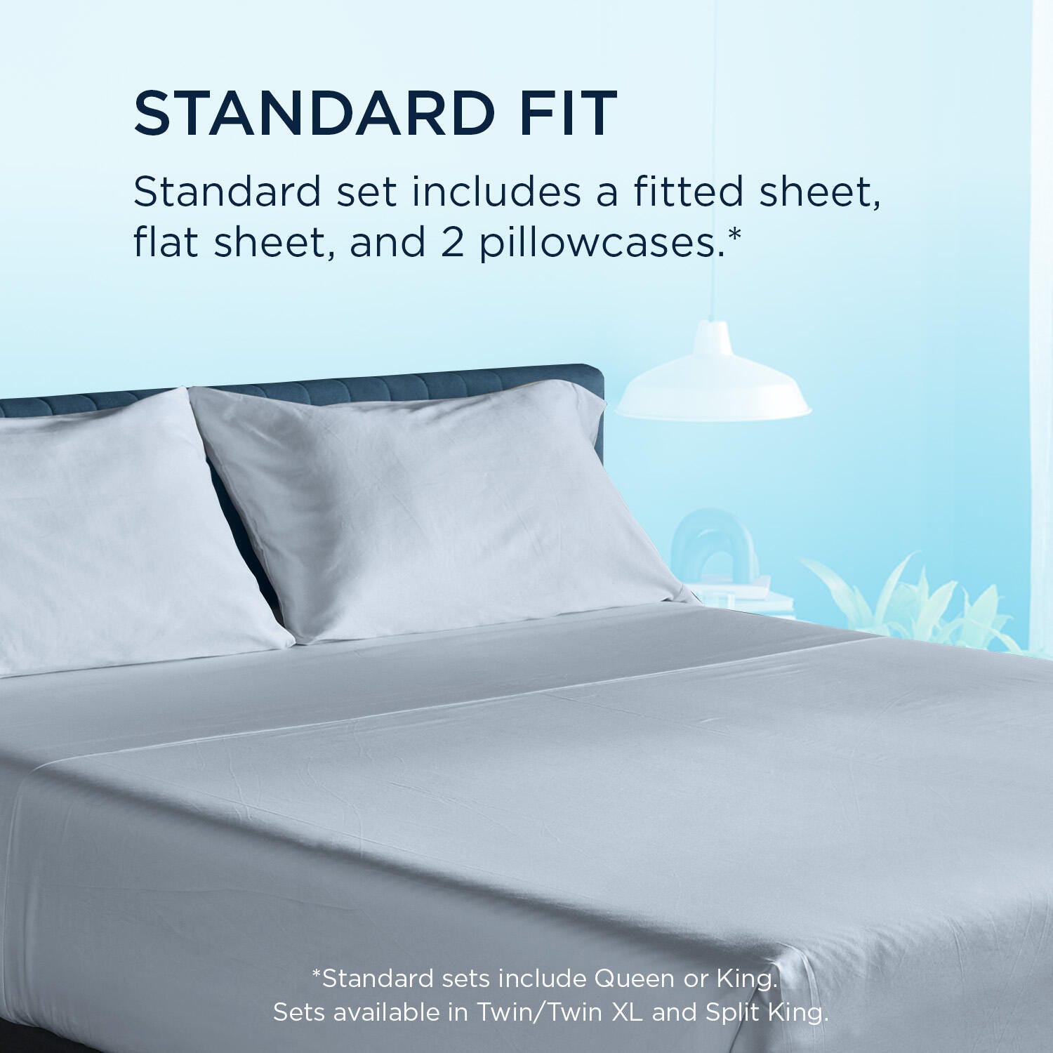 TEMPUR-breeze° Cooling Sheet Set- Queen, Sleepy Blue, large
