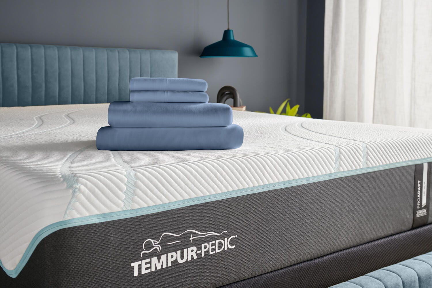 TEMPUR-Rayon from Bamboo Sheet Set- California King, Vintage Indigo, large