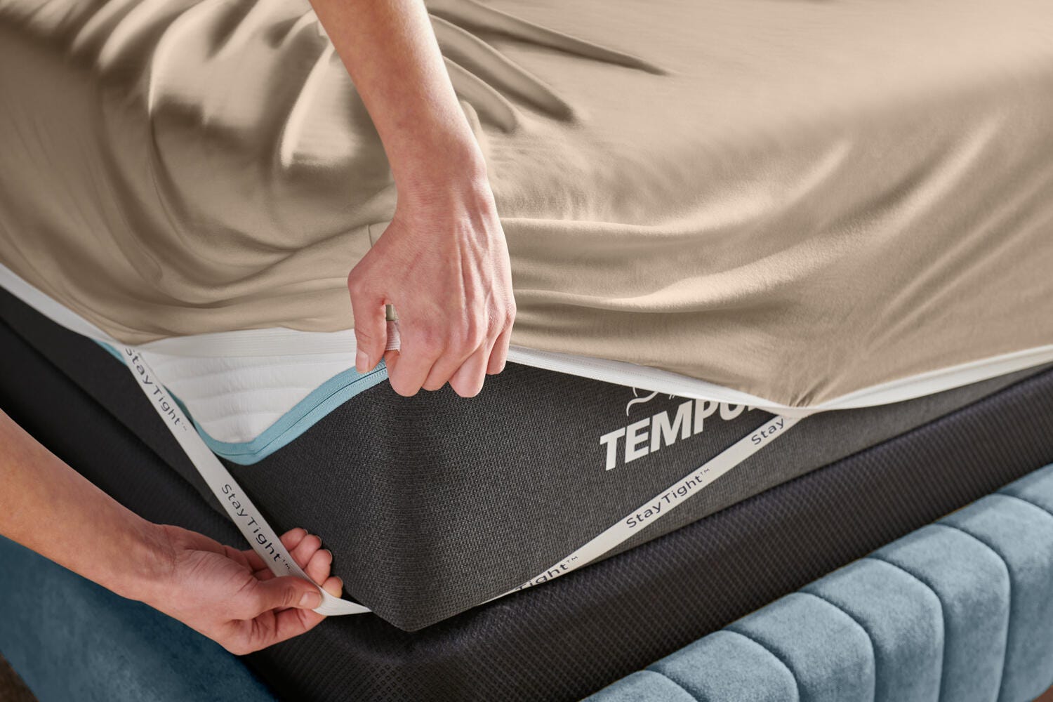 TEMPUR-Rayon from Bamboo Sheet Set- Split California King, Sandstone, large