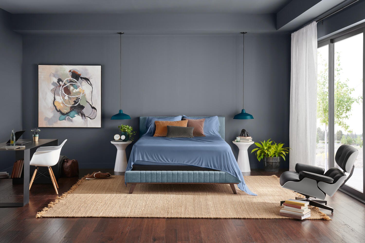 TEMPUR-Rayon from Bamboo Sheet Set- Full, Vintage Indigo, large