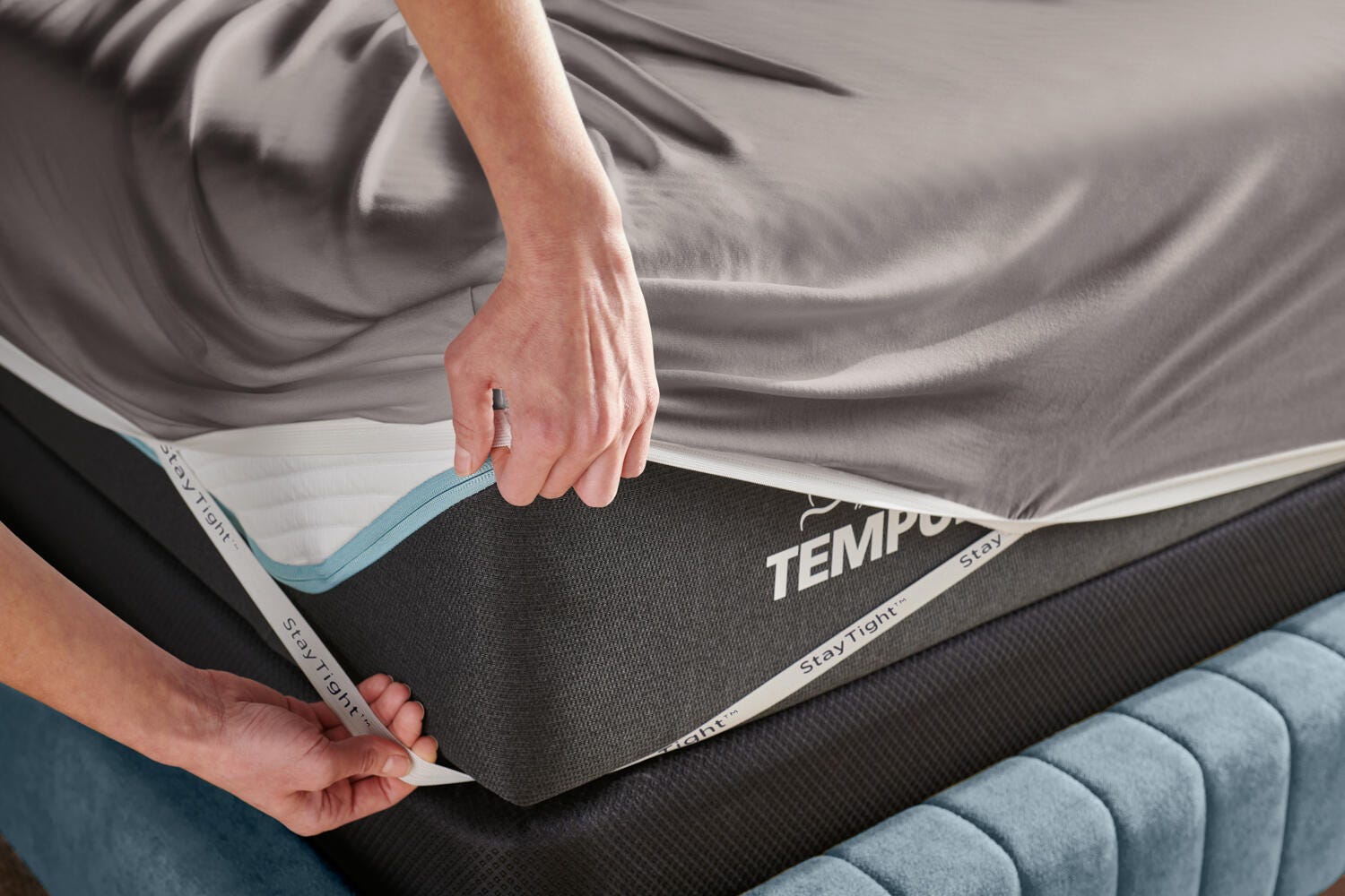 TEMPUR-Rayon from Bamboo Sheet Set- Full, Cool Gray, large