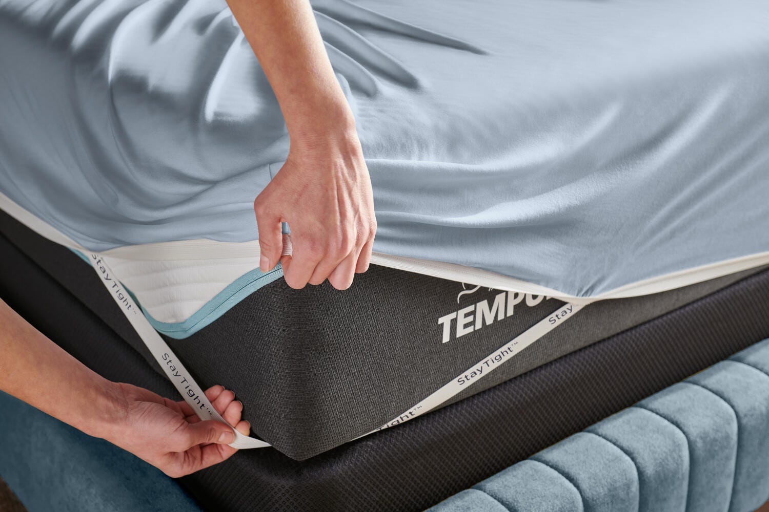 TEMPUR-Rayon from Bamboo Sheet Set- King, Sleepy Blue, large