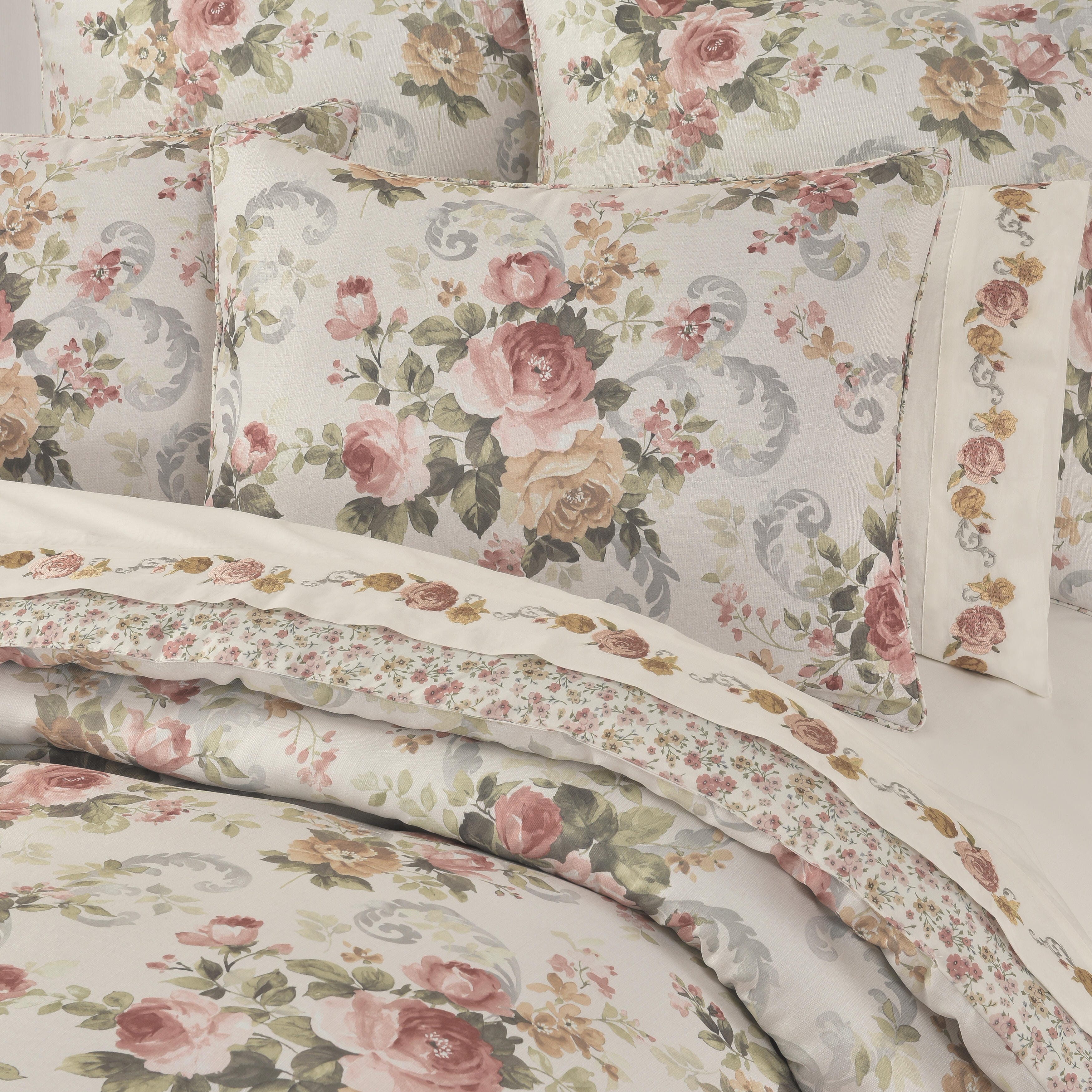 Royal Court Chablis Full 4 Piece Comforter Set, Rose Gold, large