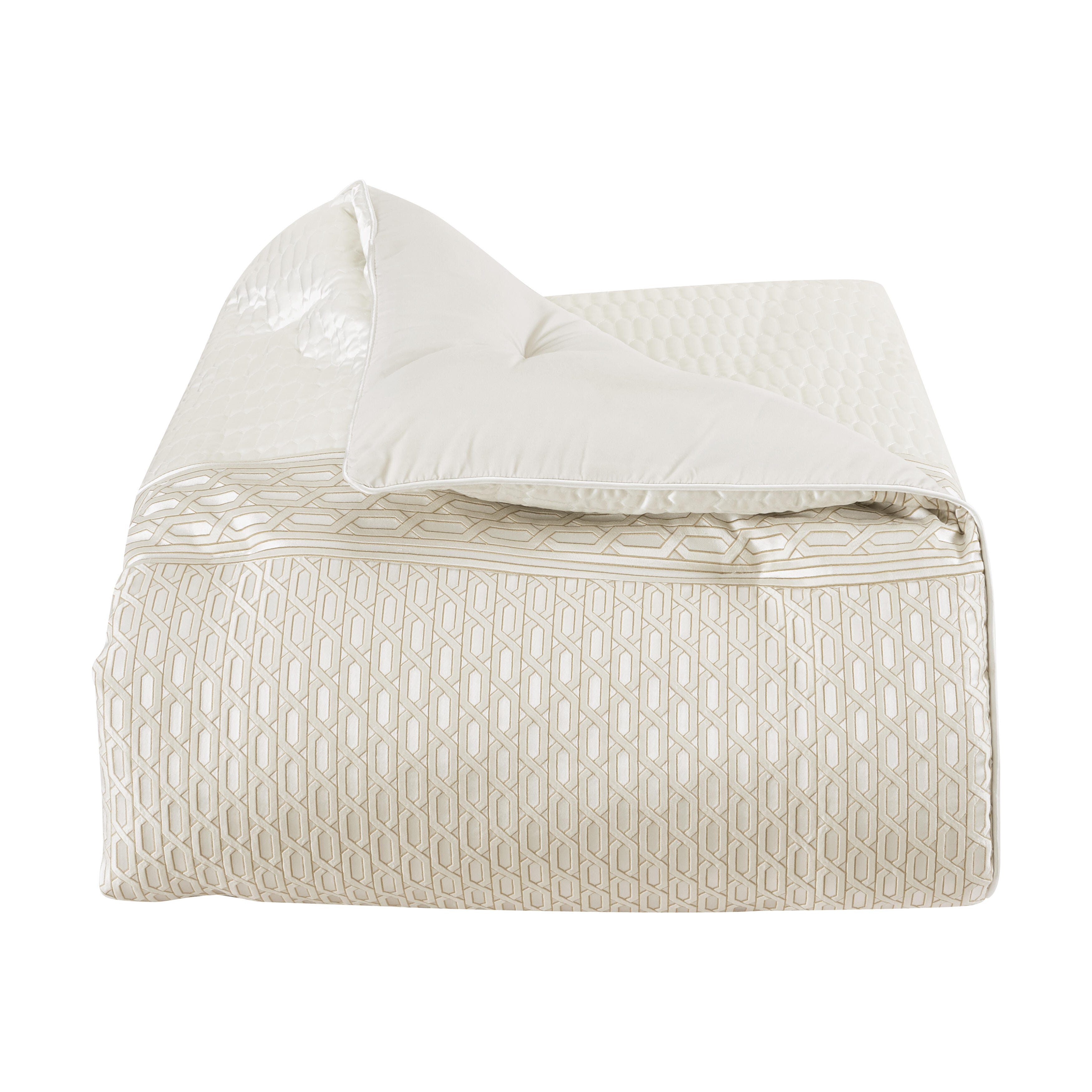 J.Queen New York Metropolitan California King 4 Piece Comforter Set, Ivory, rollover