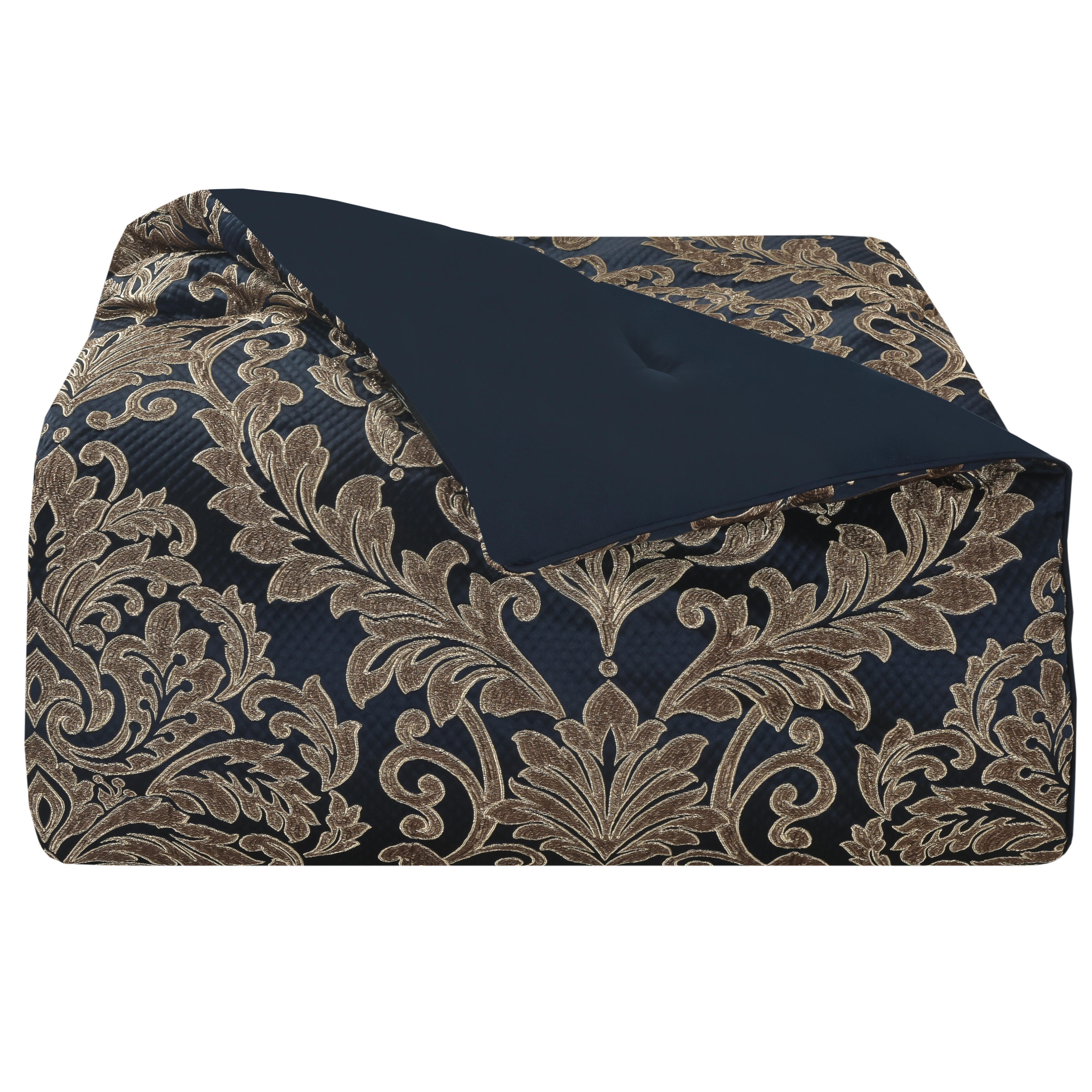 J.Queen New York Monte Carlo King 4 Piece Comforter Set, Navy, rollover