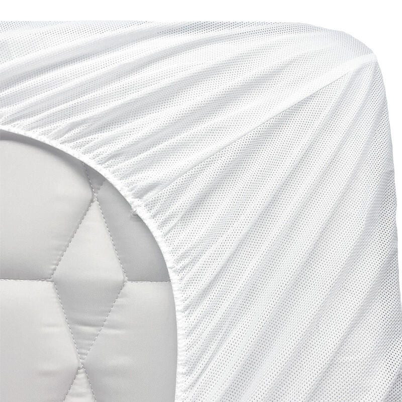 PROTECTEASE Cooling Fitted Queen Mattress Protector, White, large