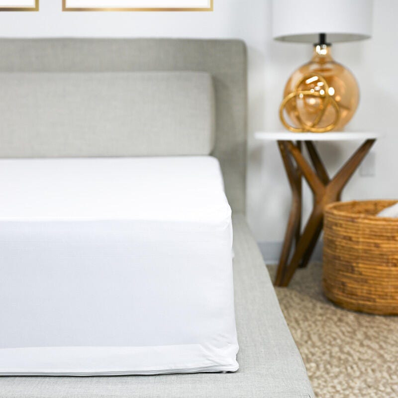 PROTECTEASE Luxury Zippered Queen Mattress Protector, White, large