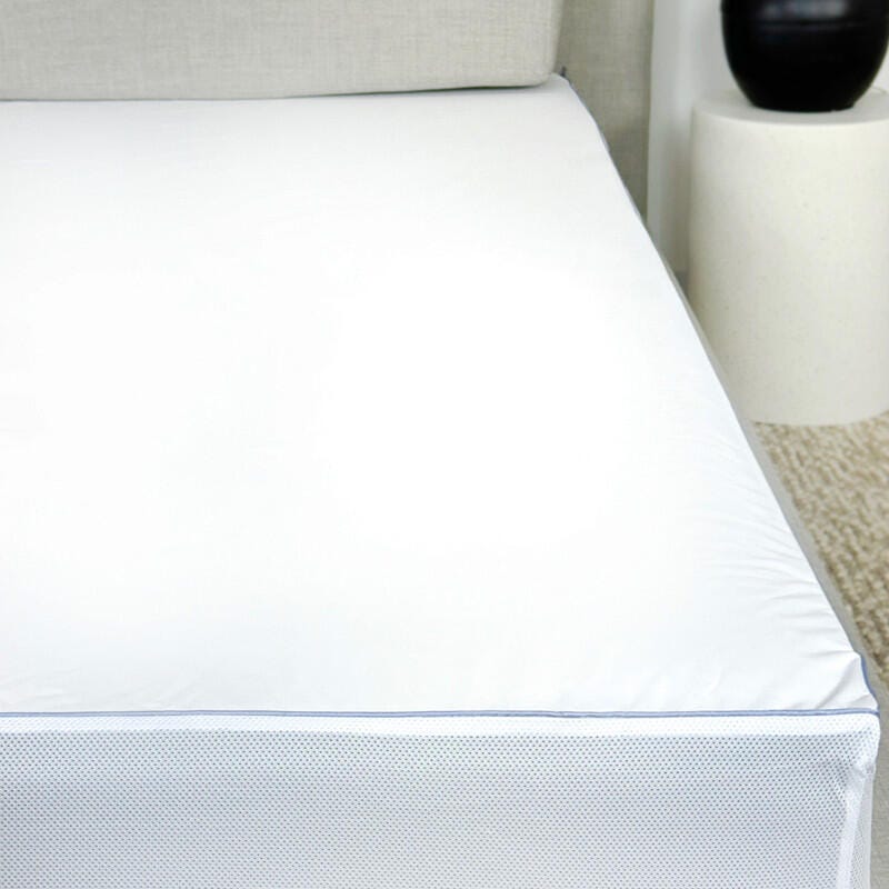 PROTECTEASE Cooling Fitted Full Mattress Protector, White, large
