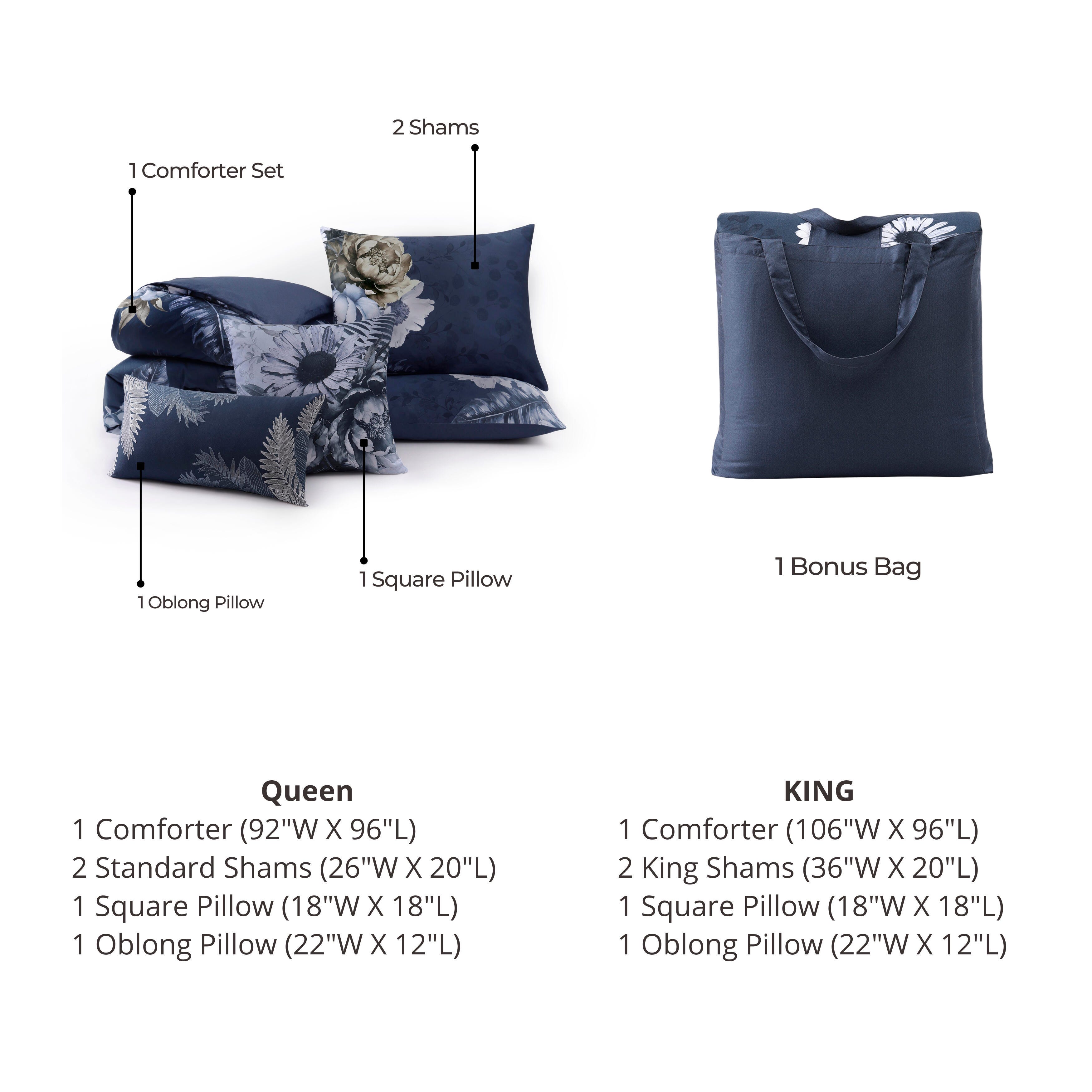 Bebejan® Delphine 100% Cotton 5-Piece Reversible Comforter Set, Blue, large