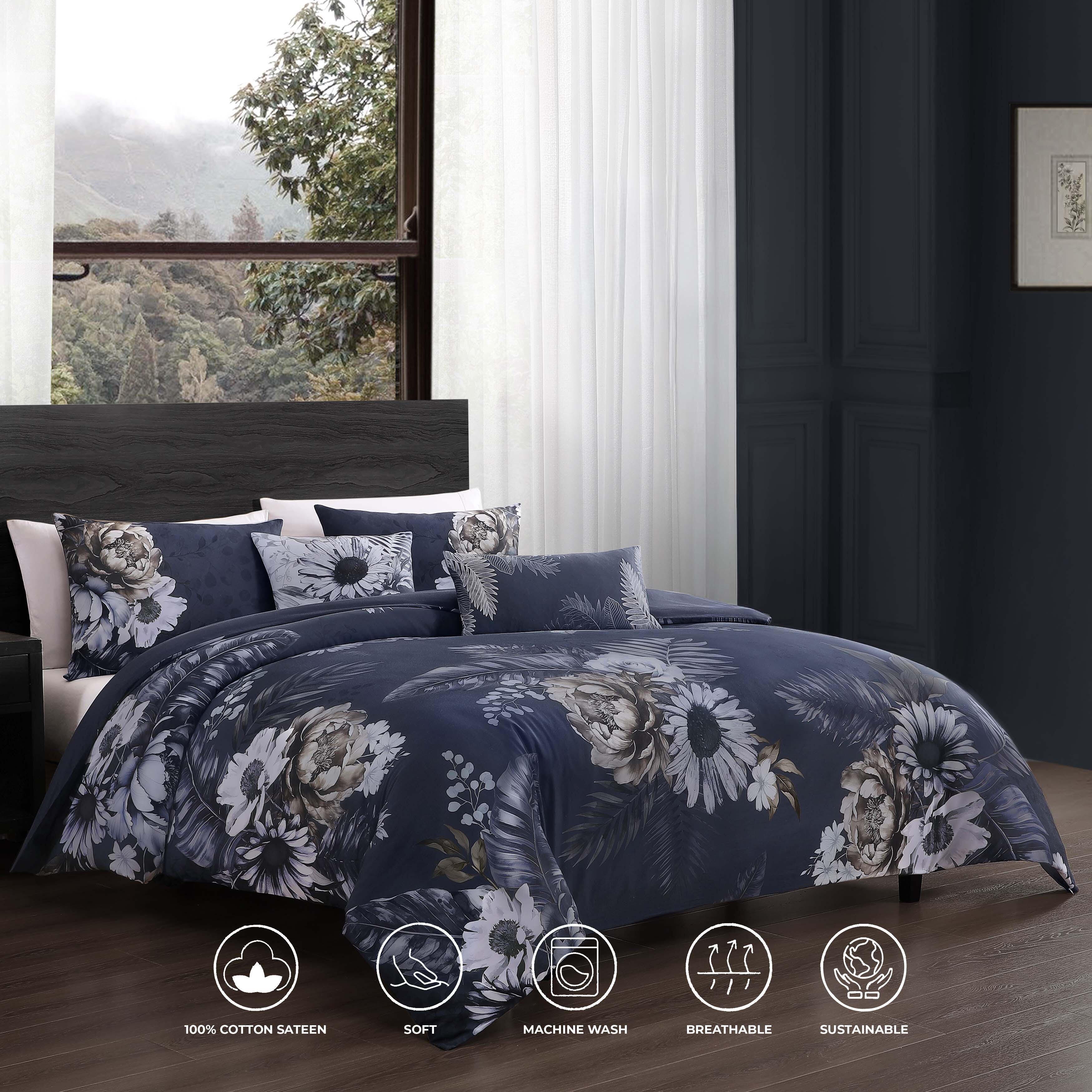Bebejan® Delphine 100% Cotton 5-Piece Reversible Comforter Set, Blue, large