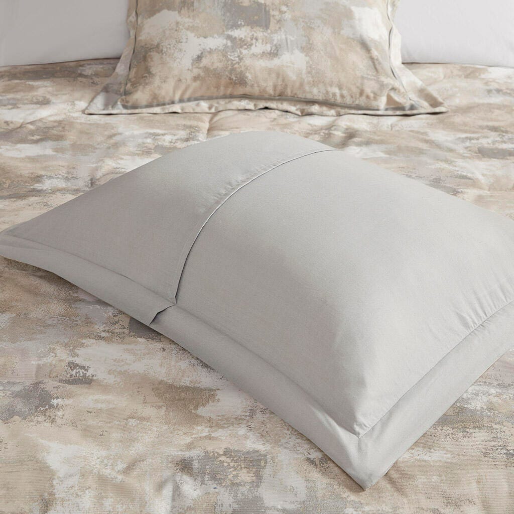 Beacon King 7 Piece Textured Blend Comforter Set, Gray, large