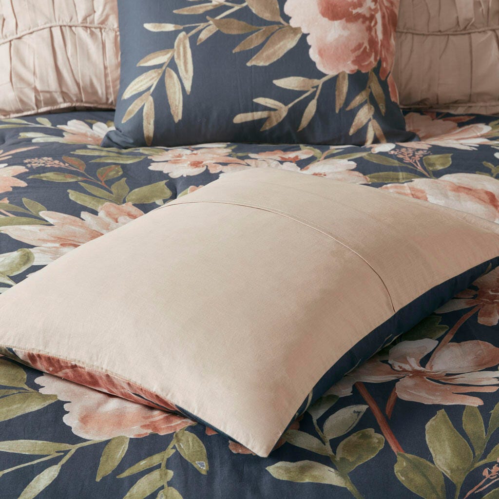 Camillia King 8 Piece Comforter Set, Navy, large
