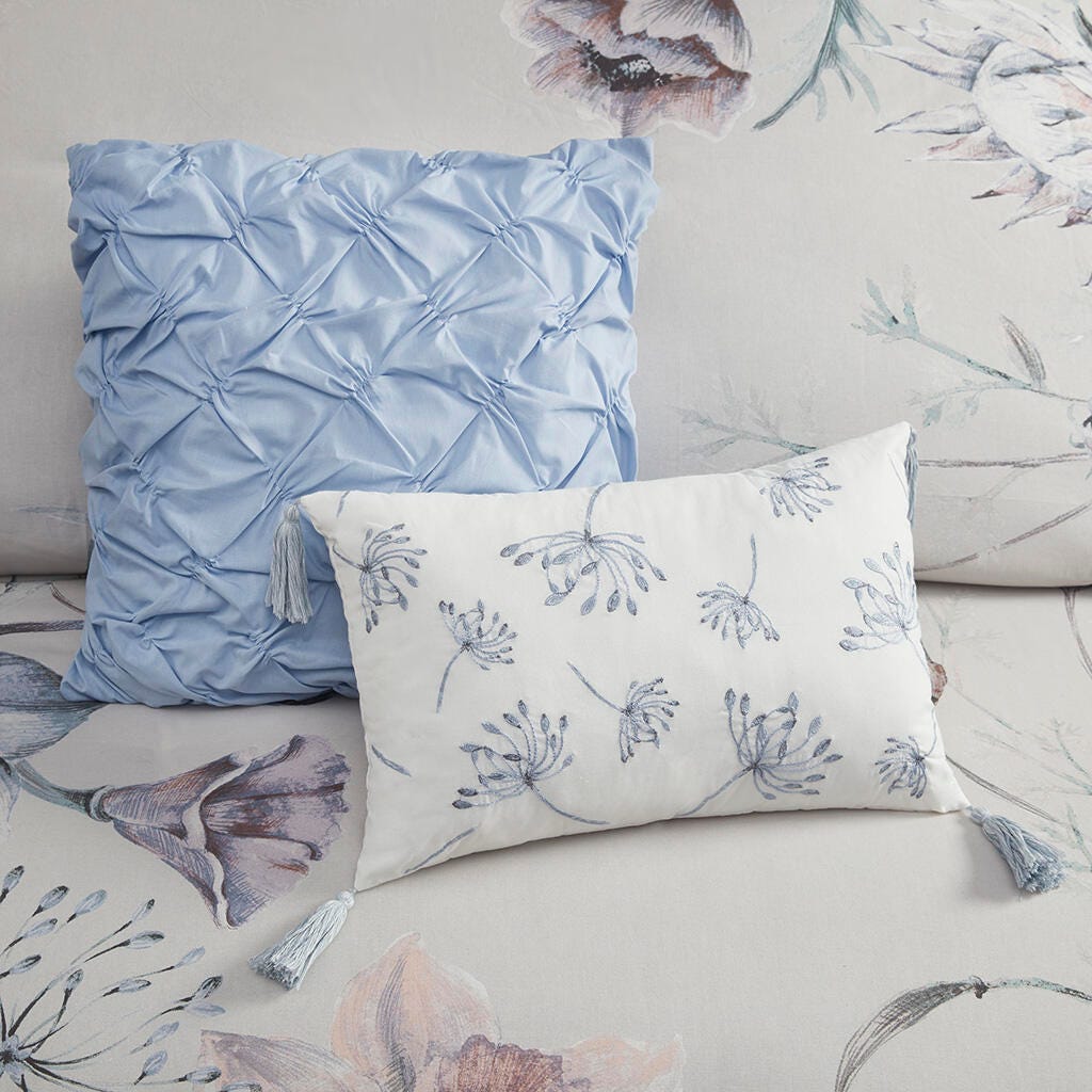 Cassandra King 8 Piece Printed Comforter Set, Blue, large