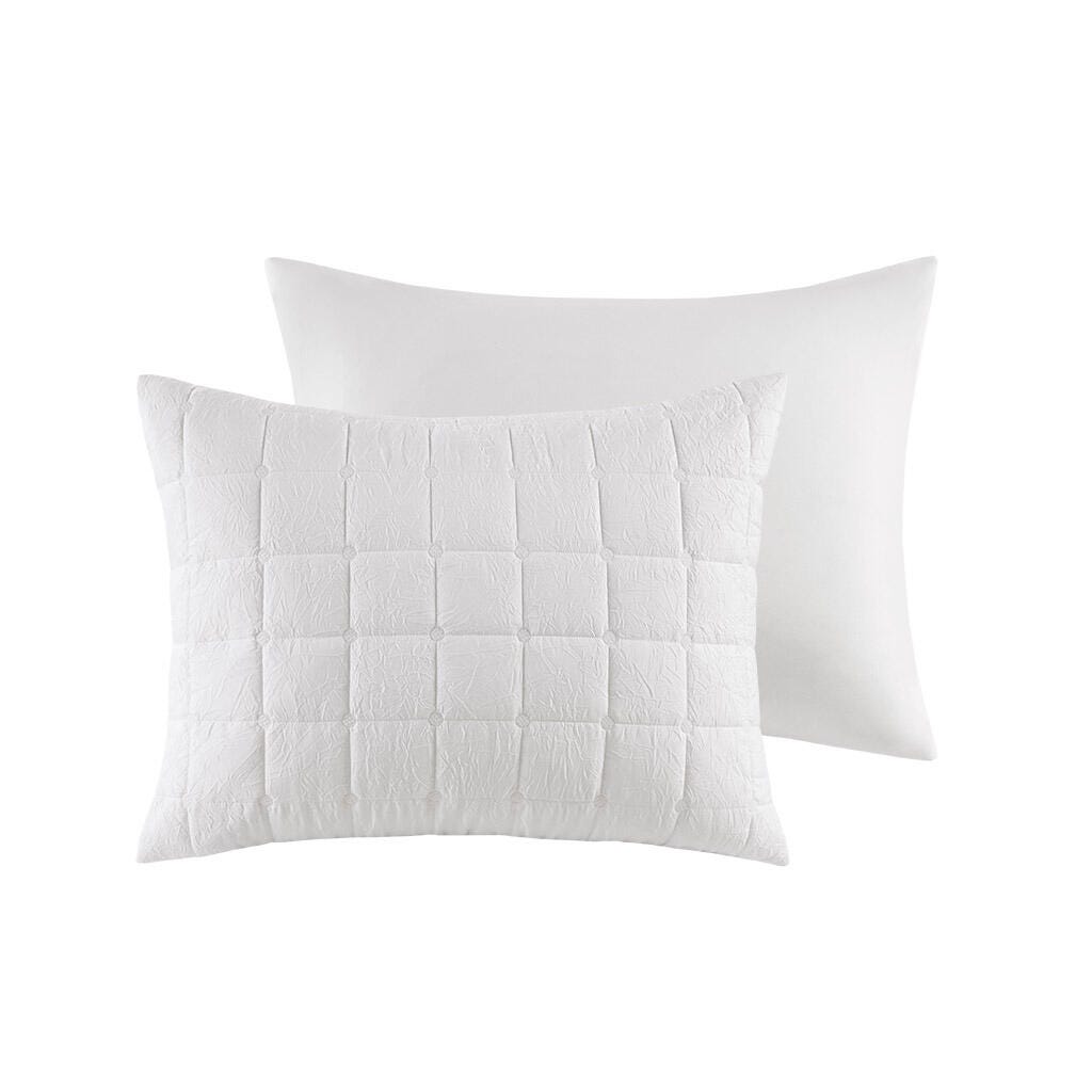 Cocoon King/California King 3 Piece Quilt Top Comforter Mini Set, White, large