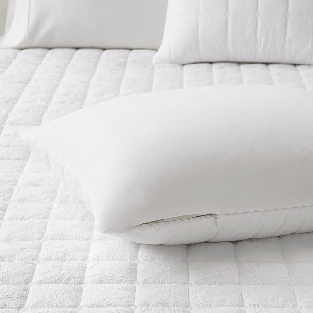 Cocoon King/California King 3 Piece Quilt Top Comforter Mini Set, White, large
