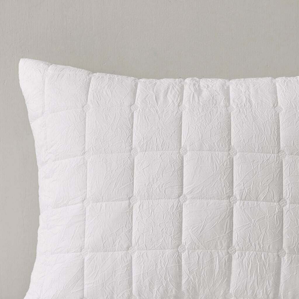 Cocoon King/California King 3 Piece Quilt Top Comforter Mini Set, White, large