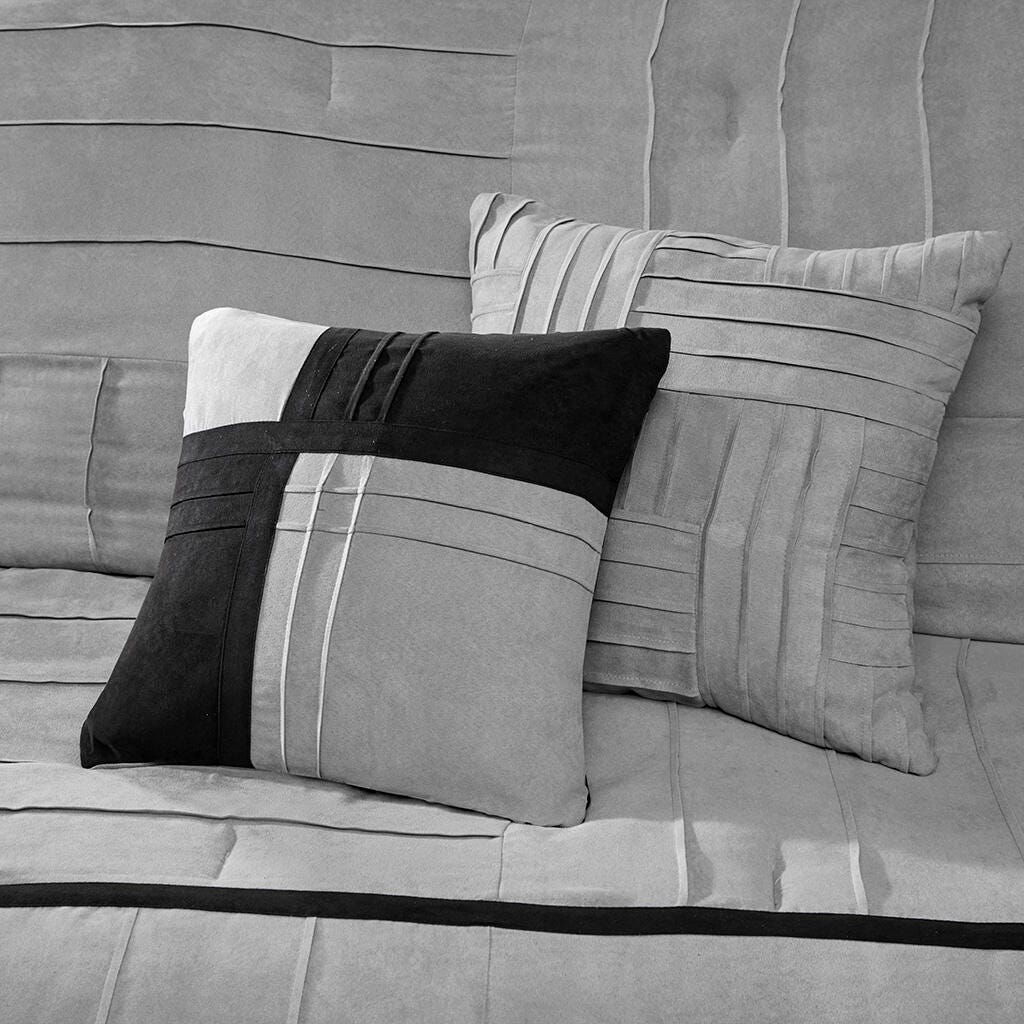 Dune Full 7 Piece Comforter Set, Gray, large