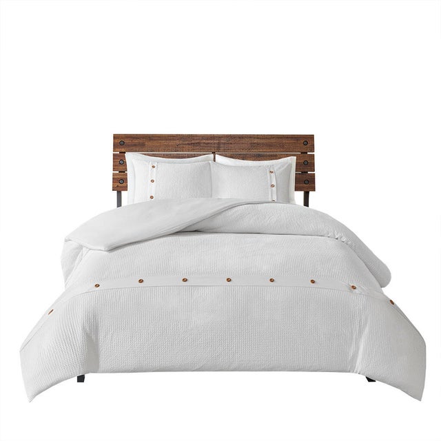 Finley Full/Queen 3 Piece Waffle Weave Duvet Cover Set