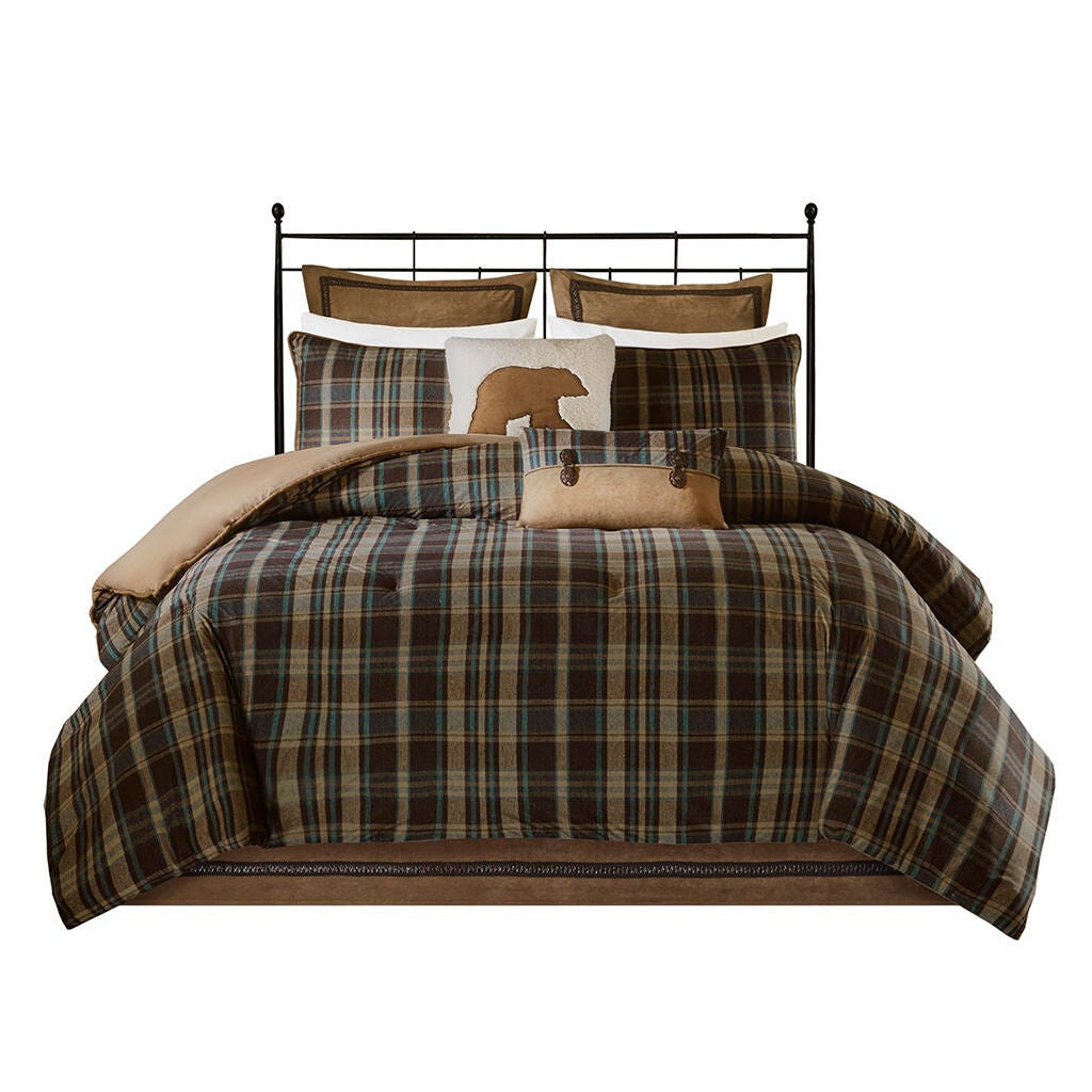 Hadley Plaid Twin Oversized Cozy Spun Comforter Set, Multi, rollover