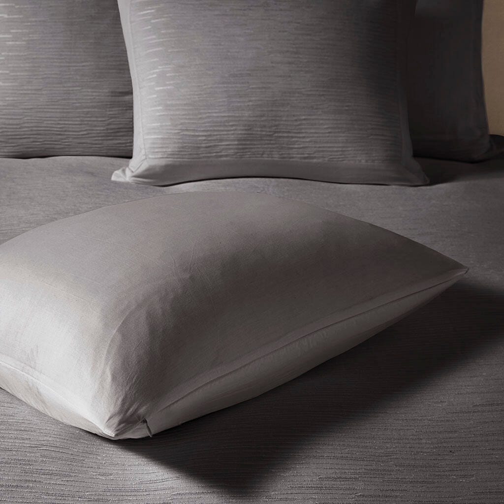 Hanae Full/Queen Blend Yarn Dyed 3 Piece Comforter Set, Gray, large