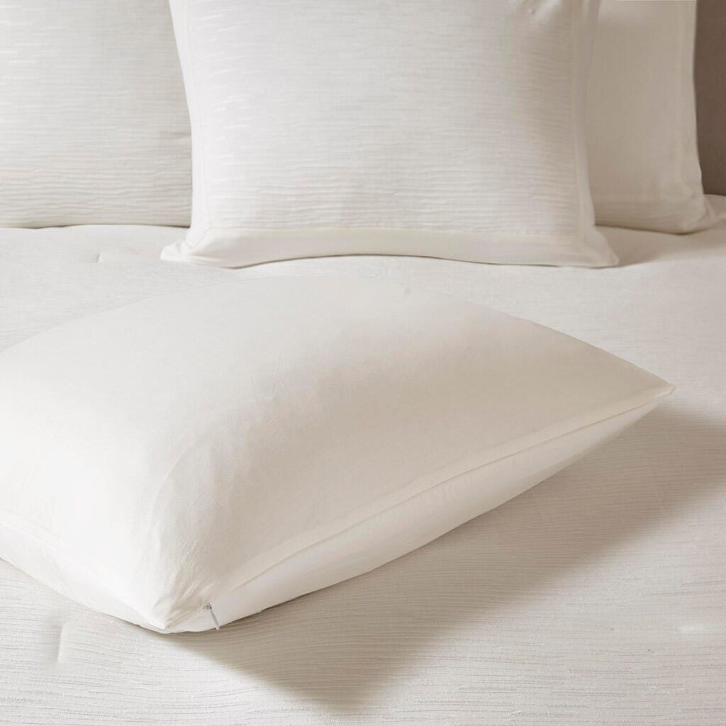 Hanae Full/Queen Blend Yarn Dyed 3 Piece Comforter Set, White, large
