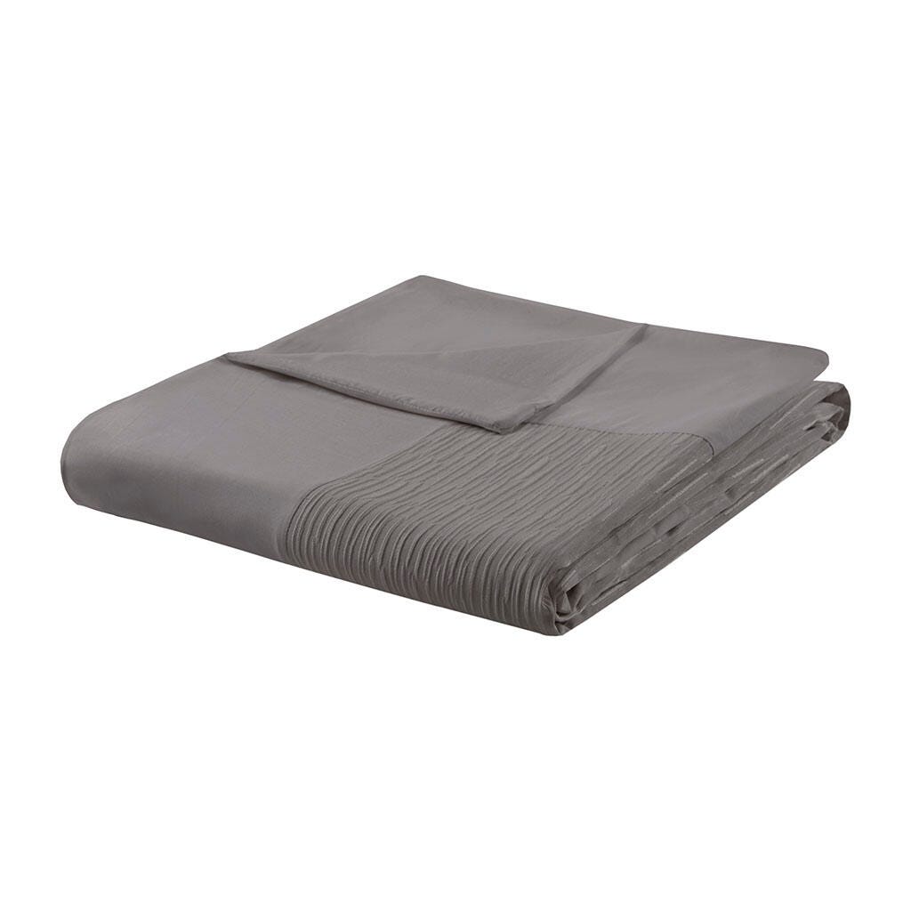 Hanae King Blend Yarn Dyed 3 Piece Duvet Cover Set, Gray, large