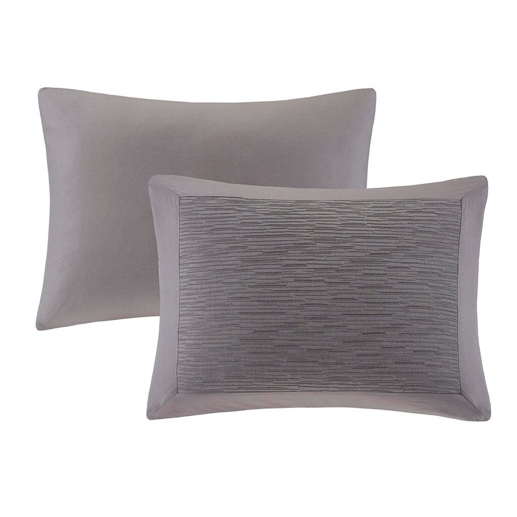 Hanae 12x20" Embroidered Oblong Decorative Pillow, Gray, large