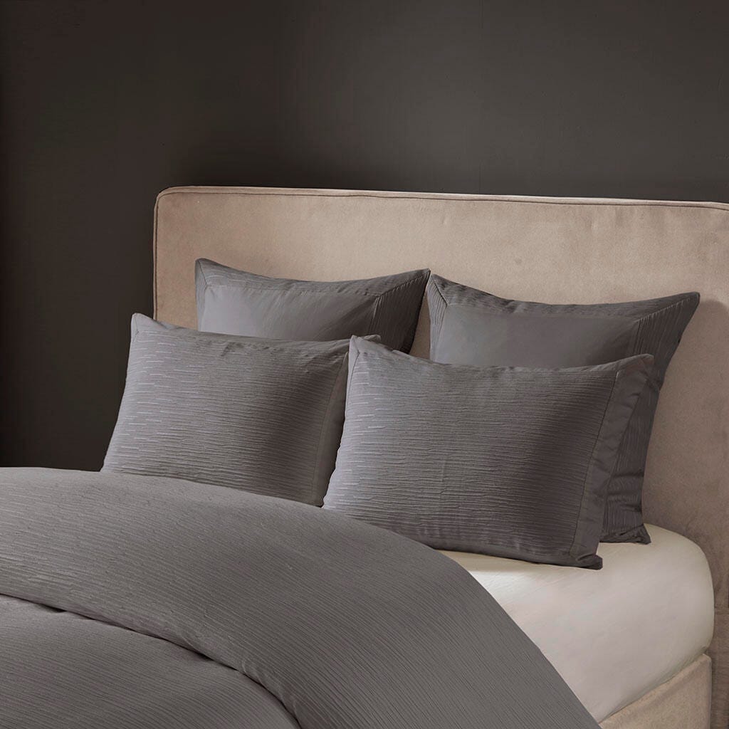 Hanae 12x20" Embroidered Oblong Decorative Pillow, Gray, large