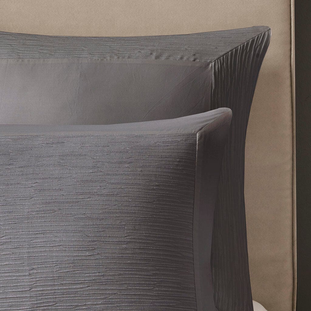 Hanae 12x20" Embroidered Oblong Decorative Pillow, Gray, large