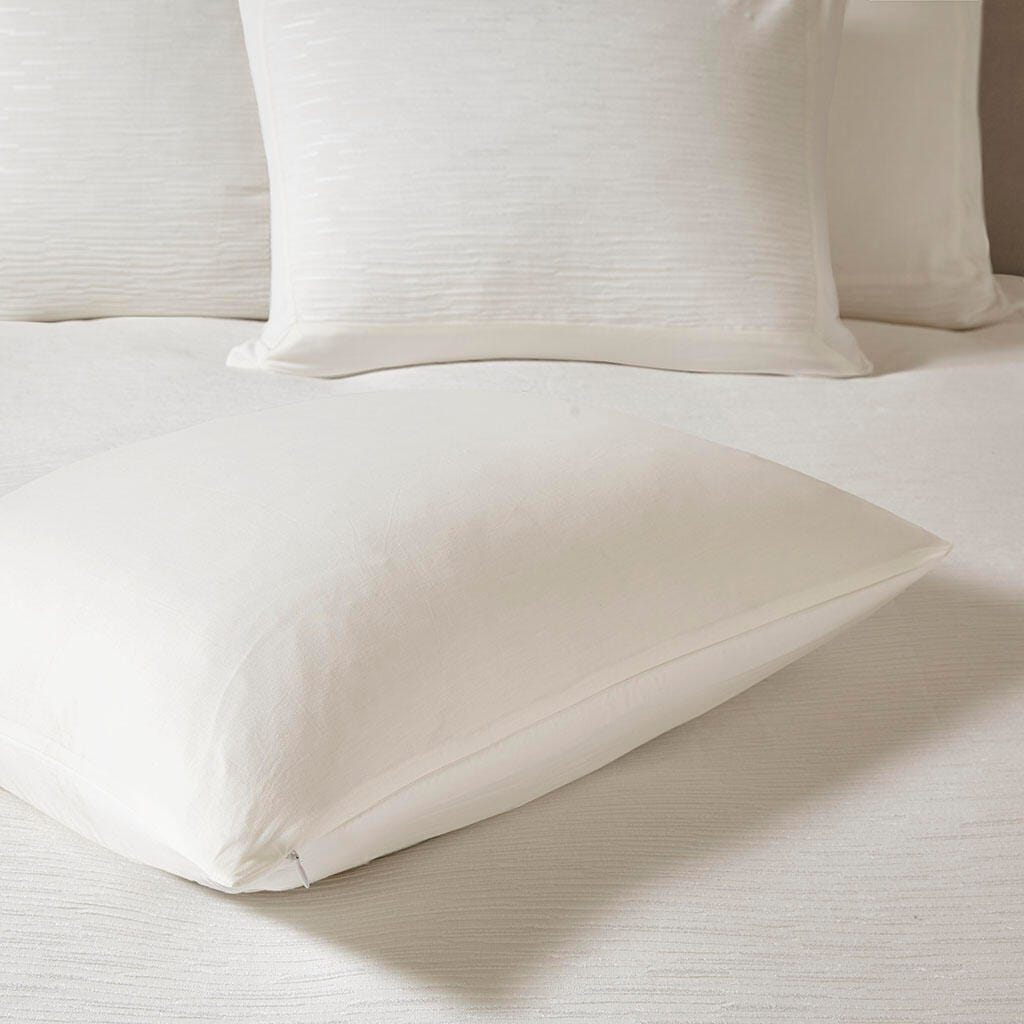 Hanae 12x20" Embroidered Oblong Decorative Pillow, White, large