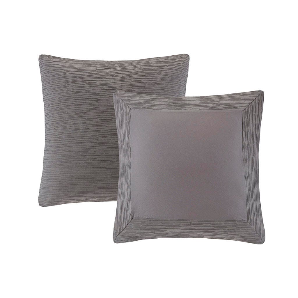 Hanae 26x26" Blend Yarn Dyed Euro Sham, Gray, large