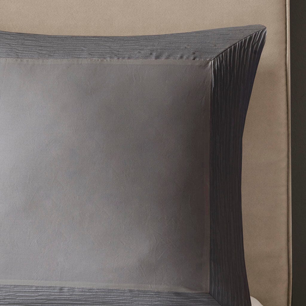 Hanae 26x26" Blend Yarn Dyed Euro Sham, Gray, large