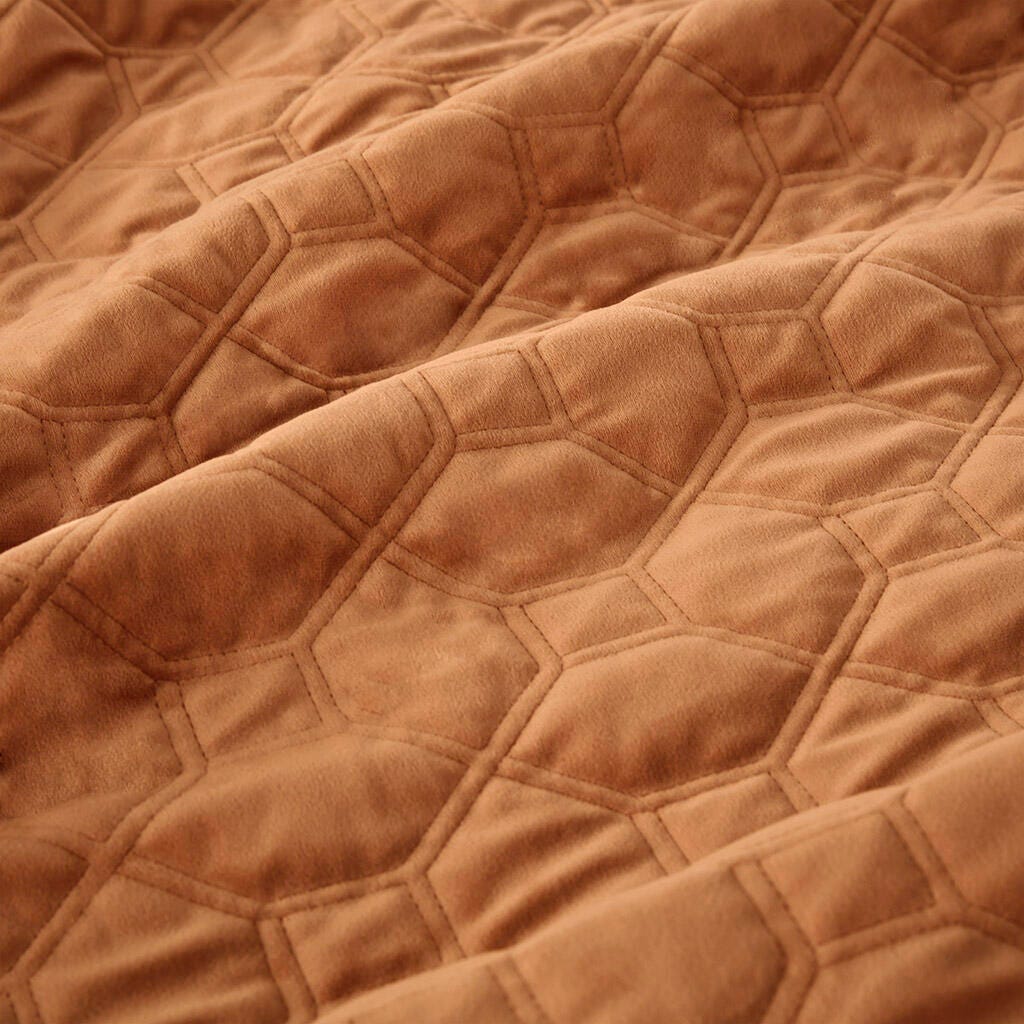 Harper King/California King 3 Piece Velvet Quilt Set, Rust, large