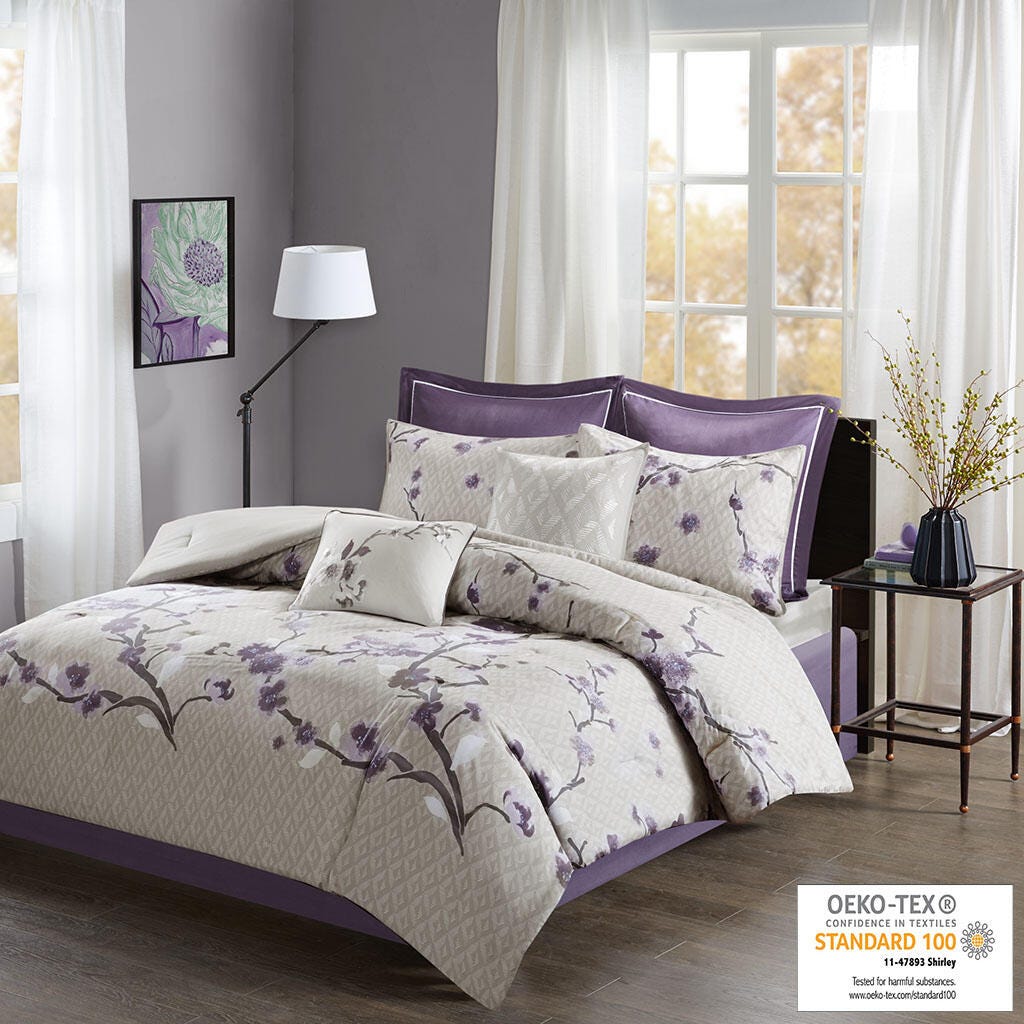 Holly King 8 Piece Comforter Set, Purple, large