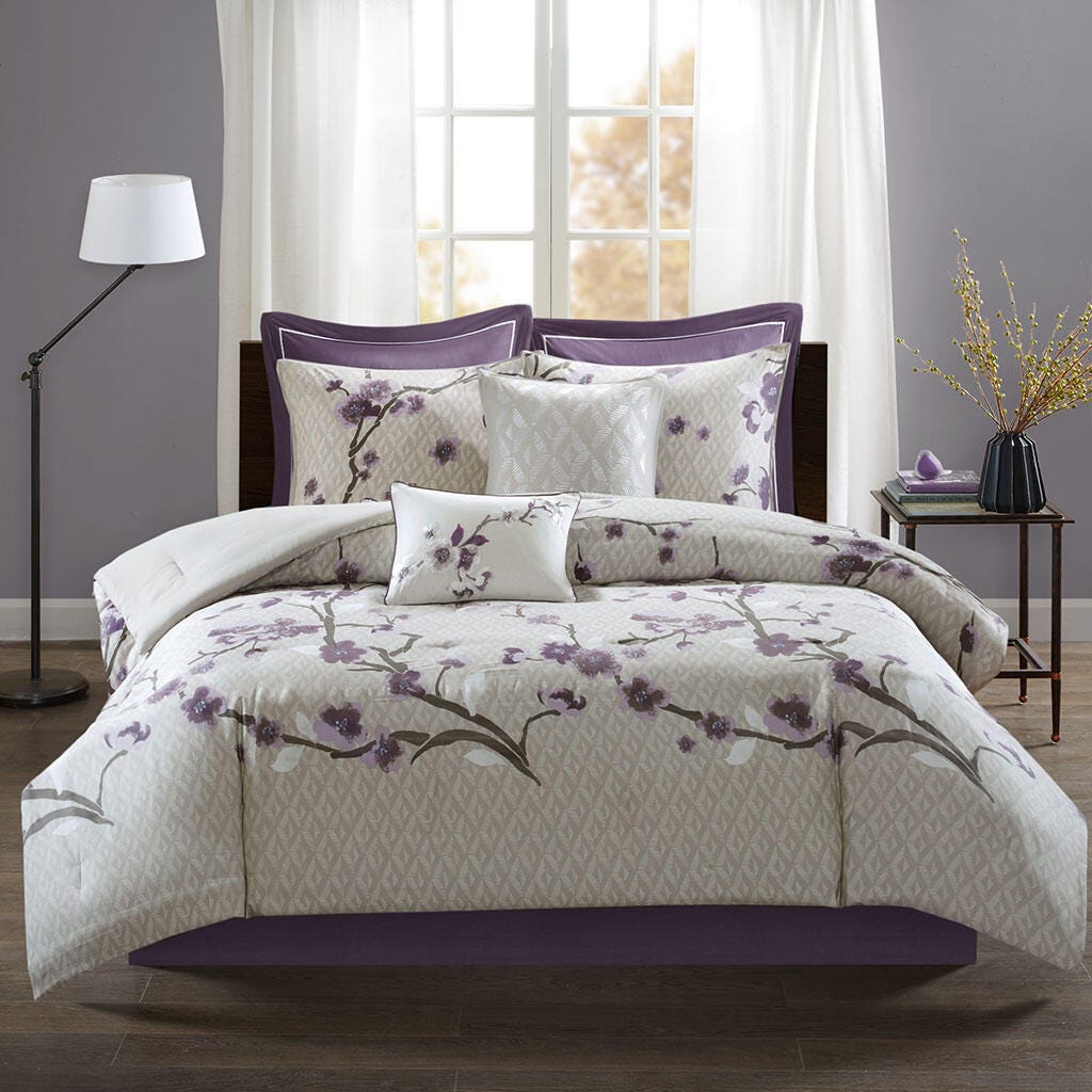 Holly King 8 Piece Comforter Set, Purple, large