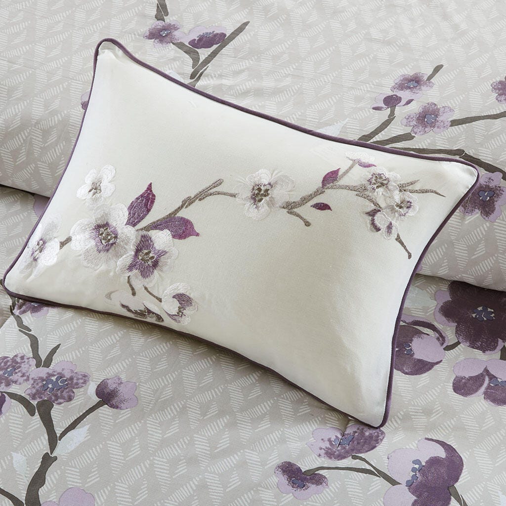 Holly California King 8 Piece Comforter Set, Purple, large