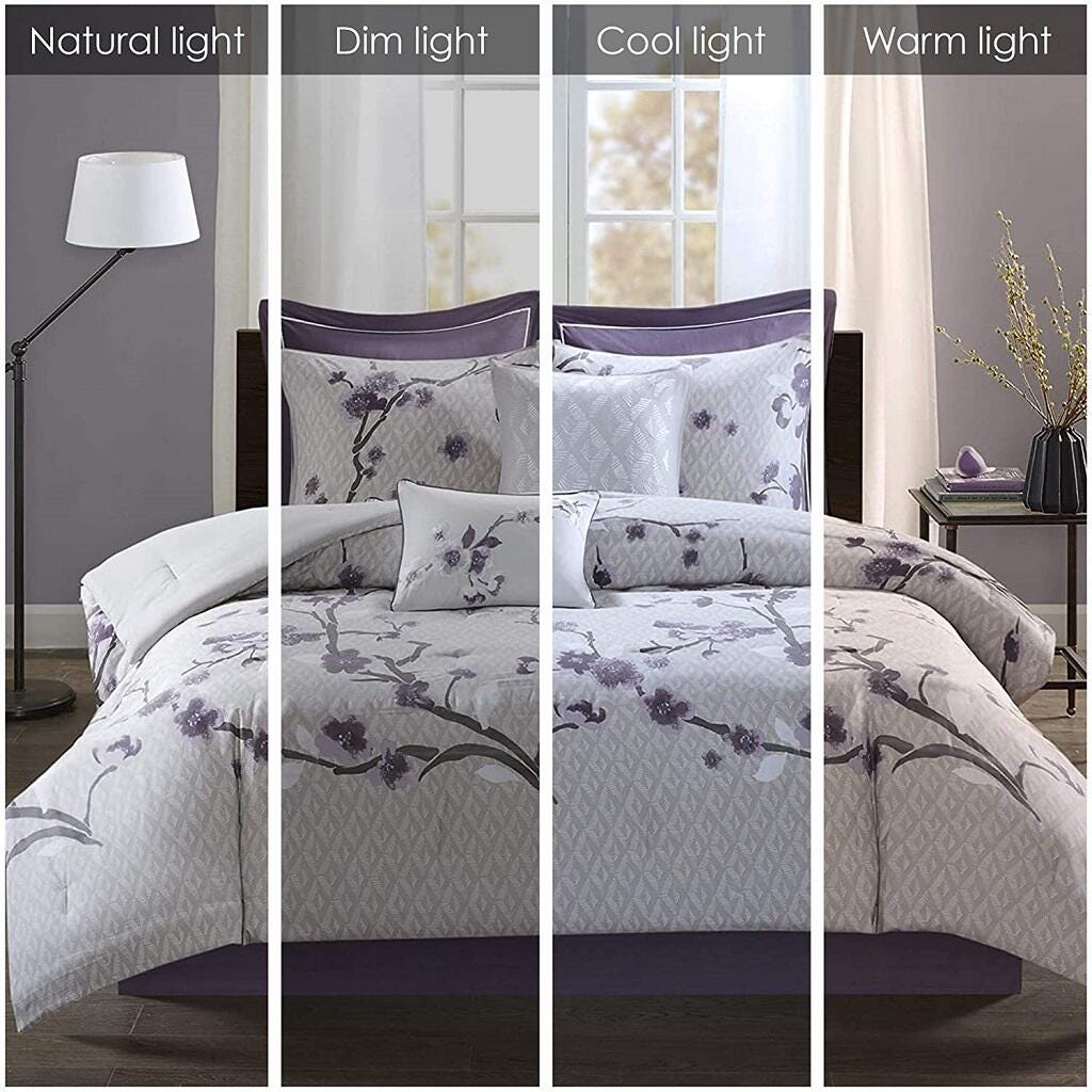 Holly Queen 8 Piece Comforter Set, Purple, large