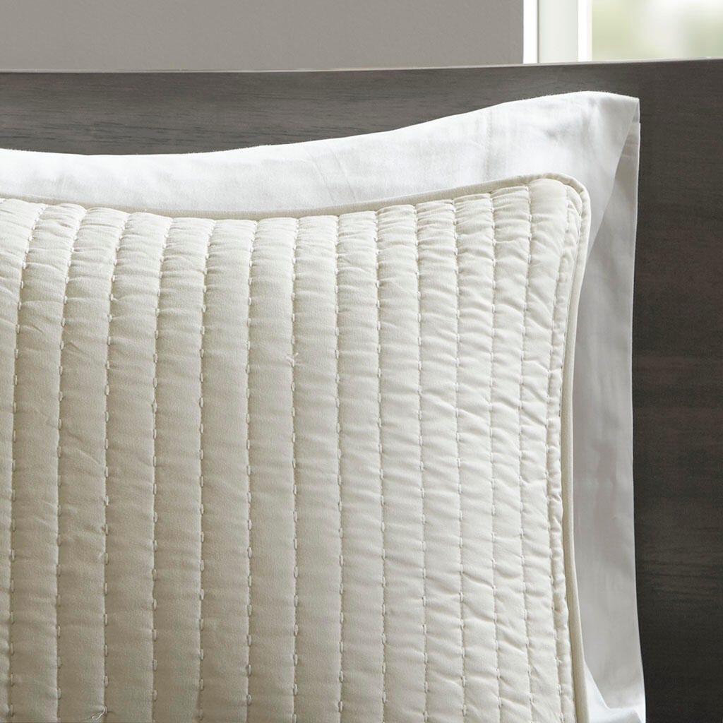 Keaton King/California King 3 Piece Quilt Set, Cream, large