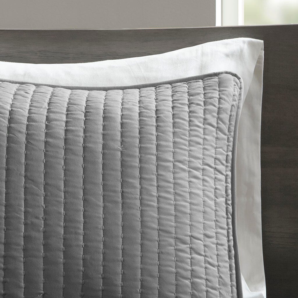 Keaton Twin/Twin XL 3 Piece Quilt Set, Gray, large
