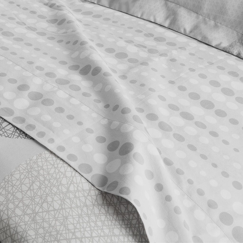 Knowles Twin 7 Piece Comforter Set with Bed Sheets, Gray, large