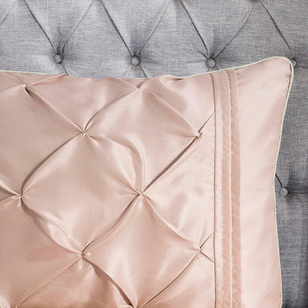 Laurel California King 7 Piece Tufted Comforter Set, Blush, large
