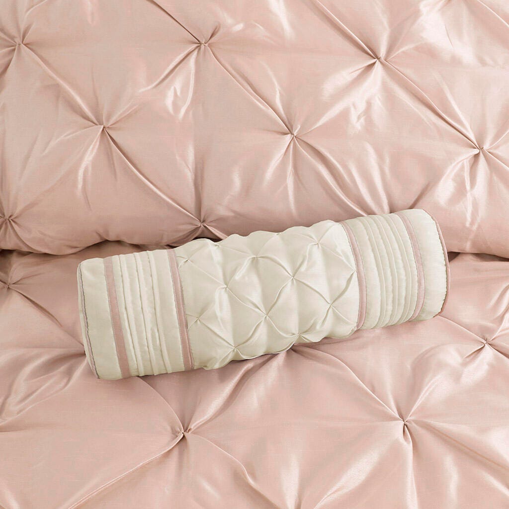 Laurel California King 7 Piece Tufted Comforter Set, Blush, large
