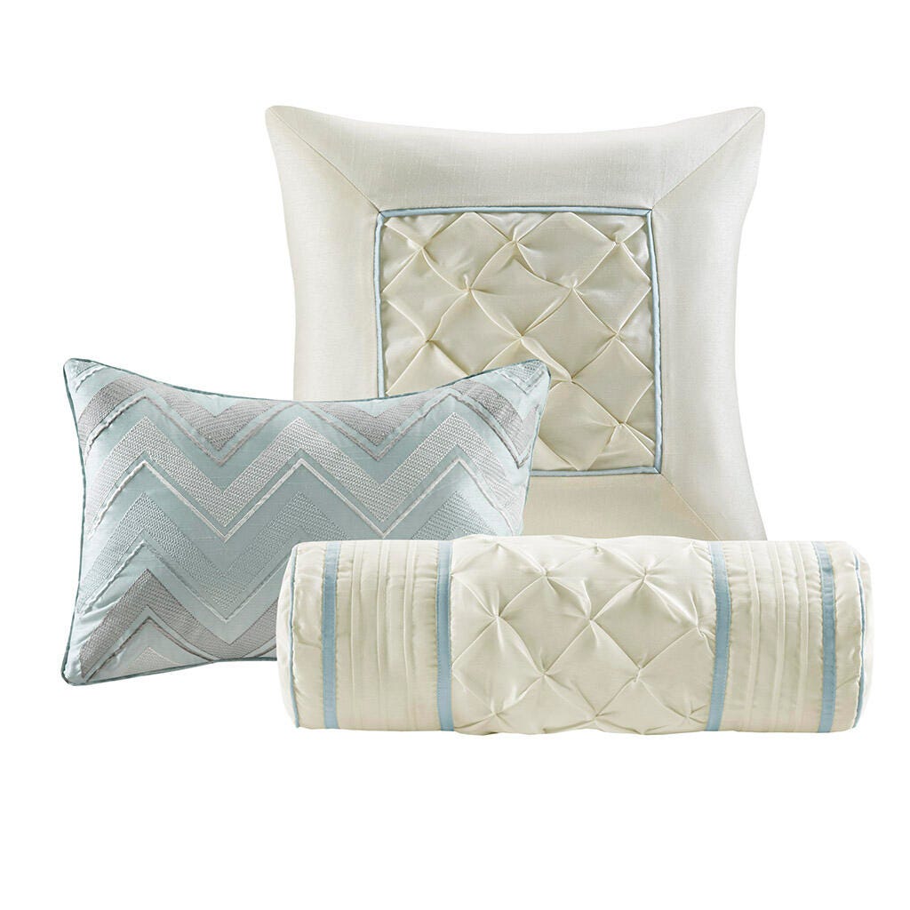 Laurel Queen 7 Piece Tufted Comforter Set, Seafoam, large