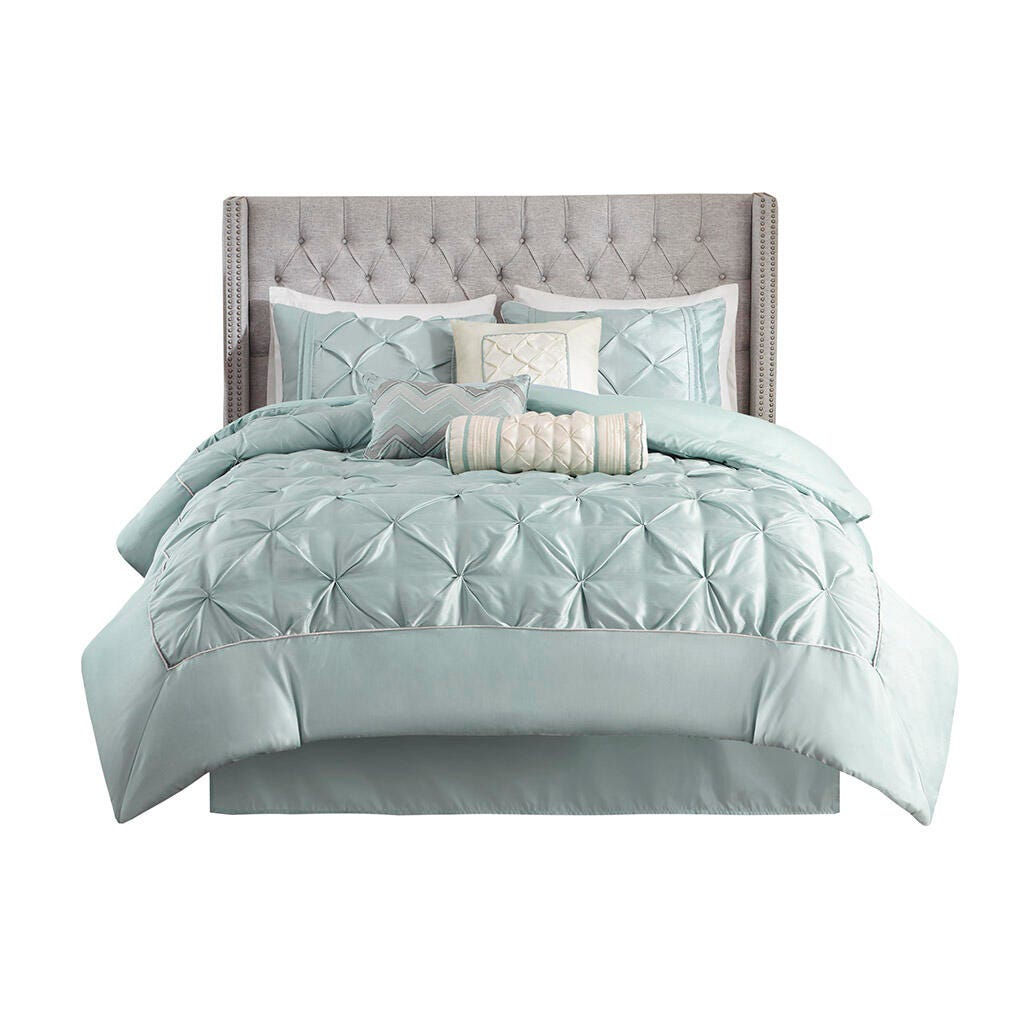 Laurel Queen 7 Piece Tufted Comforter Set, Seafoam, rollover