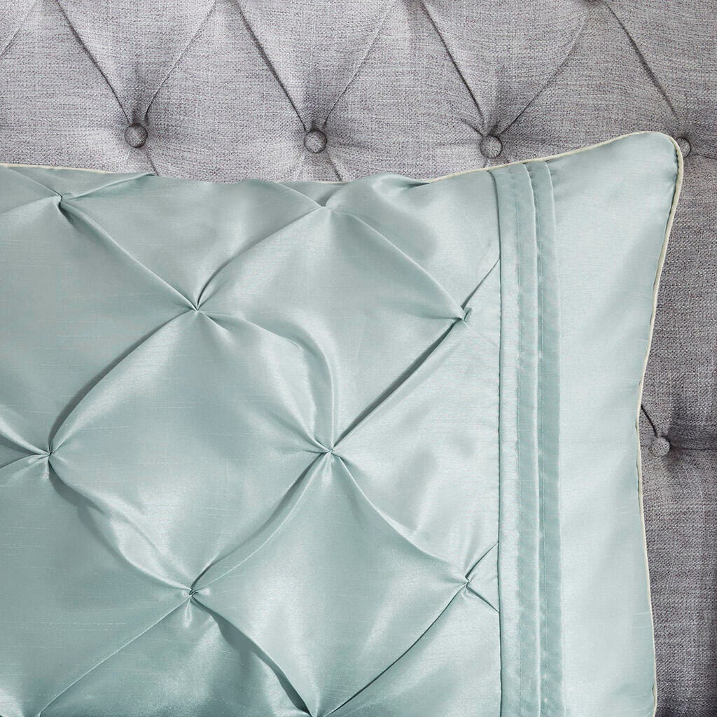 Laurel Queen 7 Piece Tufted Comforter Set, Seafoam, large
