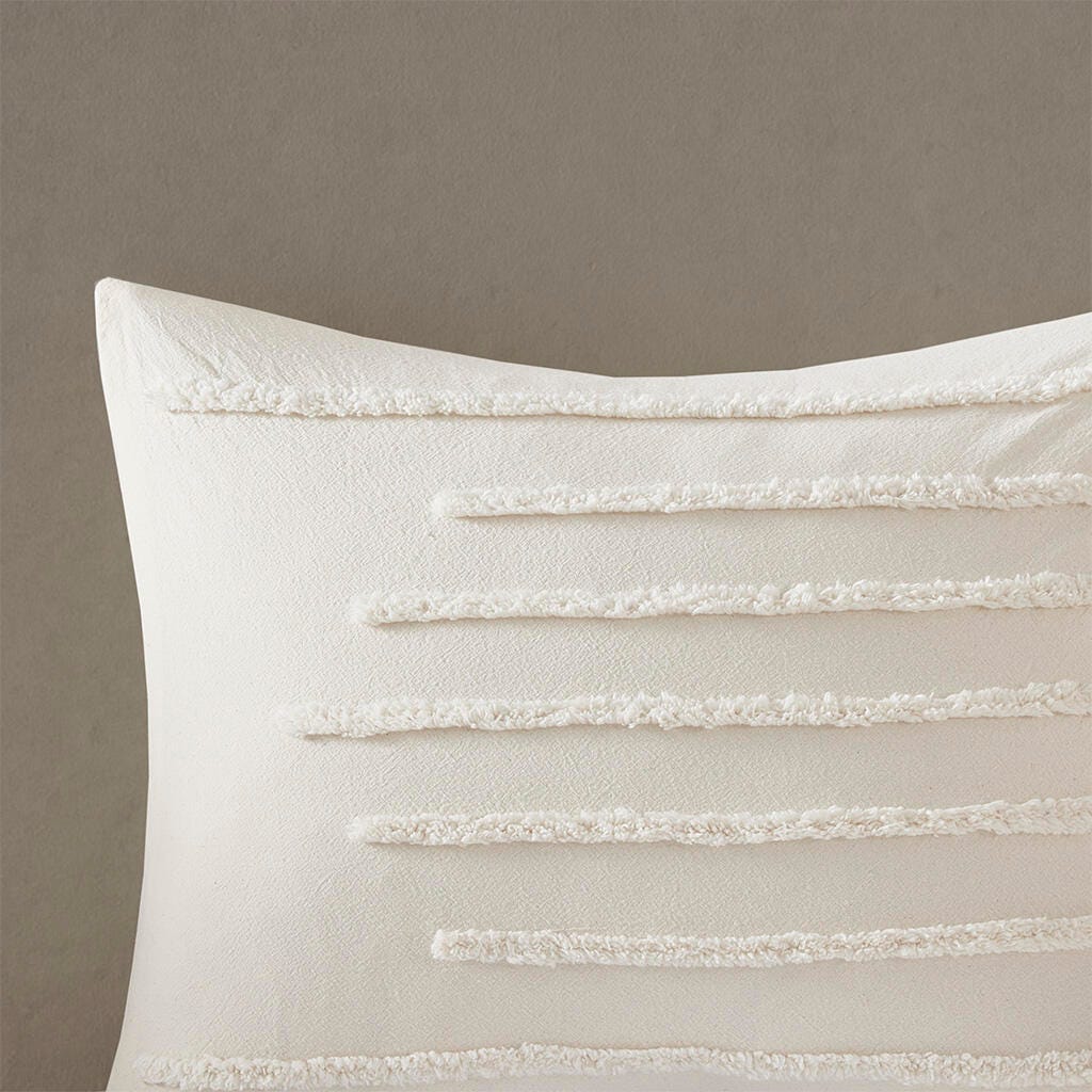 Mercer Full/Queen 3 Piece Chenille Comforter Set, Ivory, large