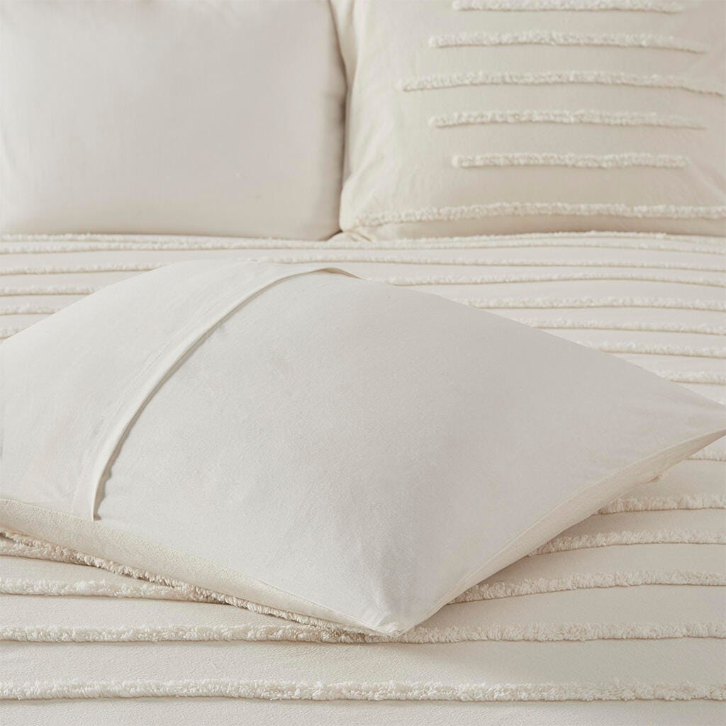 Mercer Full/Queen 3 Piece Chenille Duvet Cover Set, Ivory, large